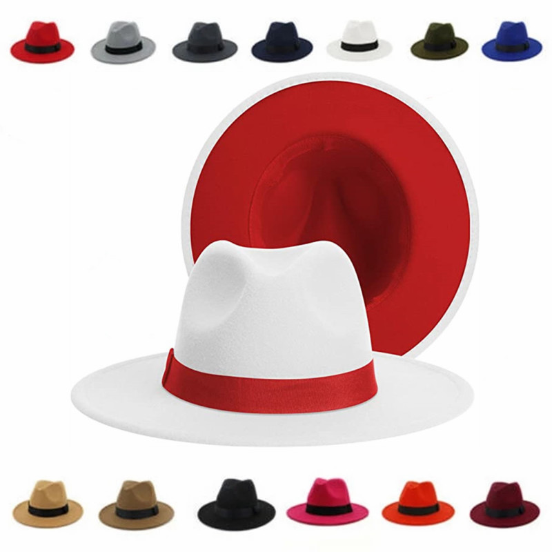 Fedora Hat Wool - Women Winter Classic Patchwork Fedora Hat