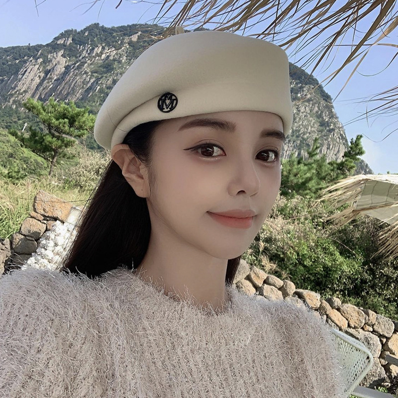 White Wool Beret for Women - C - огляд і ціна Beret French Wool